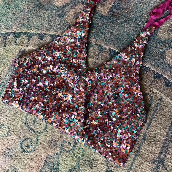 BNWOT Free People Sequin Top - Picture 2 of 6